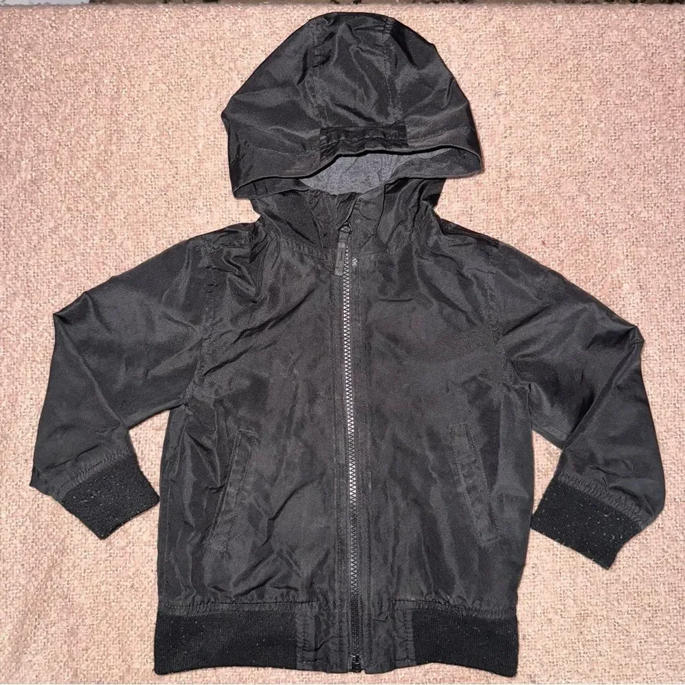 The Children's Place size 2t Black Hooded Raincoat windbreaker jacket